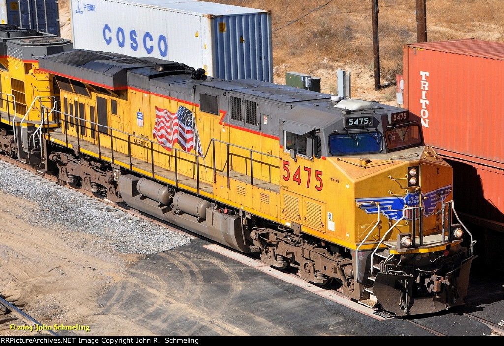 UP 5475 (ES44AC) at West Colton CA. 10/31/2009